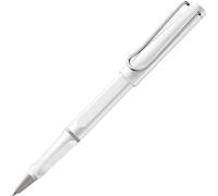 Lamy safari white - Rollerball Pen with ergonomic grip & line width M - for pleasant long writing - made of robust ASA plastic - including rollerball refill M 63 in blue