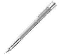 LAMY Scala 051 Fountain Pen Made of Stained Stainless Steel in Silver with Grip and Clip High-Gloss Chrome-Plated Nib Size F