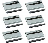 LAMY T10 Black Fountain Pen Ink Cartridges - Pack of 6 (30 Cartridges)