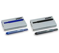 Lamy T10 Ink Cartridges: 1 Pack of Black + 1 Pack of Blue