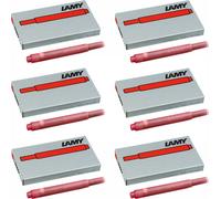 LAMY T10 Red Fountain Pen Ink Cartridges - Pack of 6 (30 Cartridges)