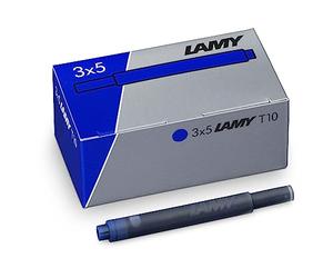LAMY T10 Set of 3 erasable Ink cartridges with Large Ink Capacity - Suitable for All Lamy Fountain Pen Models - Contents 1.25 ml per Cartridge - 5 Pieces per Pack - Ink Color Blue
