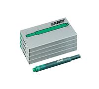 LAMY T10 Set of 4 Ink cartridges with Large Ink Capacity - Suitable for All Lamy Fountain Pen Models - Contents 1.25 ml per Cartridge - 5 Pieces per Pack - Ink Color Green