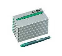 LAMY T10 Set of 6 erasable Ink cartridges with Large Ink Capacity - Suitable for All Lamy Fountain Pen Models - Contents 1.25 ml per Cartridge - 5 Pieces per Pack - Ink Color Green