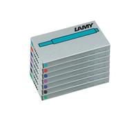 LAMY T10 Set of 7 Ink cartridges with Large Ink Capacity in Assorted Ink Colors - Suitable for All Lamy Fountain Pen Models - Contents 1.25 ml per Cartridge - 5 Pieces per Pack
