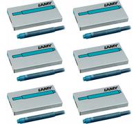 LAMY T10 Turquoise Fountain Pen Ink Cartridges - Pack of 6 (30 Cartridges)
