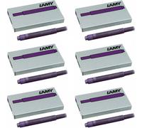 LAMY T10 Violet Fountain Pen Ink Cartridges - Pack of 6 (30 Cartridges)