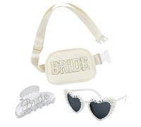 Lamyba Bachelorette Gifts Set for Bride, bride to be Gifts for Bridal Shower Party Wedding day, Includes Bride Fanny Pack Claw Hair Clip Bride to be Sunglasses