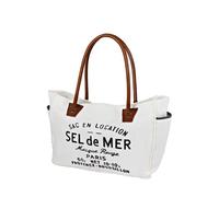 Lamyba Sel De Mer Recycled Canvas Leather Handbag, White/Opulent Garden, Small