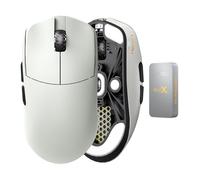 Lamzu Maya X Wireless Gaming Mouse, 47g, Optical Switch, 30000 DPI, Symmetrical, Nordic 52840 MCU, Silver TTC Encoder, PAW3950 Sensor (Larger Maya), Grey