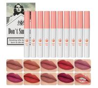 Lana Del Rey Matte Lipstick Set - 10 Colors Cigarette Style, Highly Pigmented Non-stick Cup, Waterproof, Long Lasting for Girls and Women