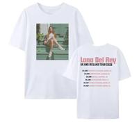 Lana Del Rey Tour 2025 T-Shirt Vintage Concert Merch Style Tee for Men & Women Aesthetic Indie Pop Music Fan Shirt (White,L)
