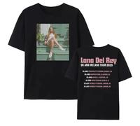 Lana Del Rey Tour 2025 T-Shirt Vintage Concert Merch Style Tee for Men & Women Aesthetic Indie Pop Music Fan Shirt (Black,M)