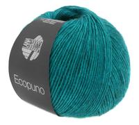 LANA GROSSA Ecopuno Elegant Net Yarn - 50g, 215m, Cotton Wool Blend with 17% Merino Wool & 11% Alpaca - Teal