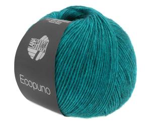 LANA GROSSA Ecopuno Elegant Net Yarn - 50g, 215m, Cotton Wool Blend with 17% Merino Wool & 11% Alpaca - Teal