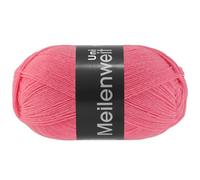 Lana Grossa MEILENWEIT 100 g Plain 4-Ply Sock Wool in Plain Colours 420 m Colour: 1395 Raspberry
