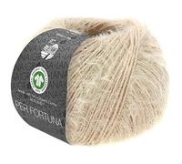 LANA GROSSA Per Fortuna GOTS Light Summer Fluffy Yarn with Cotton, Hand Knitting Yarn Made of 74% Cotton (Organic) and 26% Polyamide, 50 g Wool for Knitting and Crocheting, 190 m Yarn FB 30
