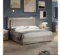 lana high gloss ottoman storage super king size bed in grey and oak