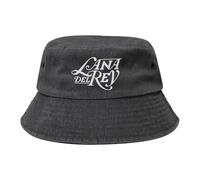 Lana Singer Del* Rey Bucket Hat Retro Casual Washed Denim Style Classic Music Theme Print Dad Hat for All Seasons Fan Gift