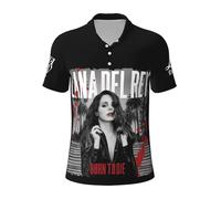 Lana Singer Del* Rey Men's Polo Shirt Retro Music Print Lapel T-Shirt | Classic Casual Short Sleeve Tshirt Fan Fashion Trend Clothing X-Large