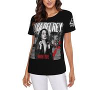 Lana Singer Del* Rey Shirt Women's Fashion Music Short-Sleeved Tshirt Indie Rock Tops Casual Retro Print T-Shirt Fans Gift X-Large