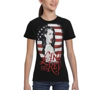 Lana Singer Del* Rey Teen Short Sleeve Shirt Retro Music Style T-Shirt Breathable Summer Street Fashion Singer Fan Personalized Peripheral Gifts Casual Versatile Tops X-Small