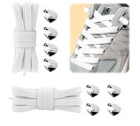 LANAFAY 2Pairs Tieless Laces Elastic, 8mm Stretchy Quick Flat Easy Shoelaces Premium Elastic Weave No Tie Shoelaces, Easy Installation Replacements for Adults and Kids Trainers Sneakers Running Shoes