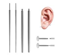 LANAFAY 4Pcs Piercing Taper, Stainless Steel Insertion Pin, 14G 16G 18G Threadless Assistant Tool, Threadless Screw On Insertion Pin, Ear Body Piercing Stretching Kit for Lip Belly Needle Nose