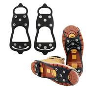 LANAFAY Ice Snow Grips, Non Slip Gripper Spike, Winter Outdoor Crampon with 10 Studs, Ice Traction Cleats, Grippers Shoe Spikes Grips Safe Protect For Women Men Kids for Snow Walking Hiking(M)