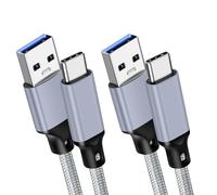 LANAFAY USB3.2 to TypeC Cable 2 Pack, 30cm/1 FT USB to Type-C Cable 3A Fast Charging, Braided Short USB3.2 Cable 10Gbps Data Transfer for Samsung S22/S21, Huawei, Pixel, Switch, and More