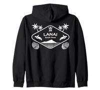 Lanai South Seas Sea Turtle Palm Trees Souvenir Hawaii Zip Hoodie