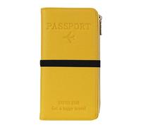 LANANAI Credit Card Bag Travel Passport Holder Versatile Multifunctional Zipper ID Storage Bag Travel Passport Cover (Yellow)