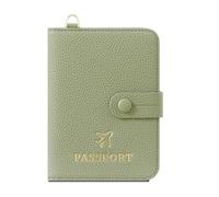 LANANAI Hanging Neck Passport Document Holder Travel Passport Protection Book Leather Card Holder Wallet (Green)