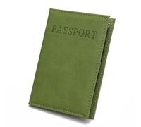 LANANAI Leather Passport Cover Passport Holder Simple Thin Ticket Holder Thief-Proof Document Organizer Passport Cover (Green)