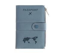 LANANAI Passport Book Holder Protective Cover Storage Bag Wallet ID Card Holder Ticket Holder Snap Mini Passport Sleeve (Blue)