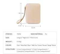 LANANAI Travel Zipper Passport Bag Coin Card Holder Document Storage Bag Protective Cover with Multiple Card Slots (Green)