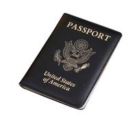 LANANAI US Passport Cover PU Thickened Passport Holder Multi-Function Vaccine Card Holder Passport Bag Mini Passport Sleeve (Black)
