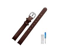 LANAPPTLTG Fit For CK Leather Watchbands Women K431 K4323209 K436 Glossy Solid Stainless Steel Pin Buckle 10mm Watch Strap(Brown(YG)-Steel)