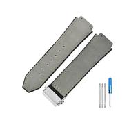 LANAPPTLTG Fit For Yubo Classic Fusion Big Bang Men's Frosting Convex Interface Silicone Underskin 26x19mm Watch Strap(Gray-Steel-Z2)