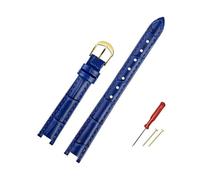 LANAPPTLTG Leather Watch Strap Fit For Coach Watch Park Series Mother Pearl Shell Women's Notch Leather Watchband Green Accessories(Blue-Gold)