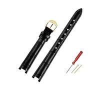 LANAPPTLTG Leather Watch Strap Fit For Coach Watch Park Series Mother Pearl Shell Women's Notch Leather Watchband Green Accessories(Black-gold)