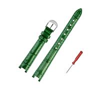 LANAPPTLTG Leather Watch Strap Fit For Coach Watch Park Series Mother Pearl Shell Women's Notch Leather Watchband Green Accessories(Green-Silver)