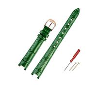LANAPPTLTG Leather Watch Strap Fit For Coach Watch Park Series Mother Pearl Shell Women's Notch Leather Watchband Green Accessories(Green-rose gold)