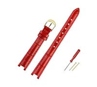 LANAPPTLTG Leather Watch Strap Fit For Coach Watch Park Series Mother Pearl Shell Women's Notch Leather Watchband Green Accessories(Red-Gold)