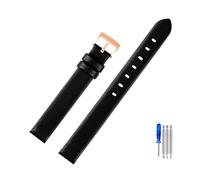 LANAPPTLTG Leather Watch Strap Fit For Swarovski Watch 5158517/5158544/5158972 Women's Pink Red White Gray Accessories 12mm(Black-rose gold)