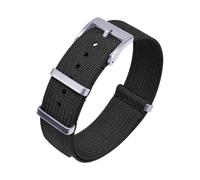LANAPPTLTG Ribbed Nylon Strap 18mm 20mm 22mm Watchband Braid Fabric Nylon Ribbed Watch Bands Accessorie Fit For Traditional Watch(Black,22mm)