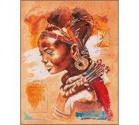 Lanarte Counted Cross Stitch Kit: African Woman, Cotton, NA, 39 x 49cm
