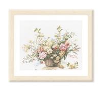 Lanarte Counted Cross Stitch Kit: Basket of Roses (Linen), NA, 49 x 39cm