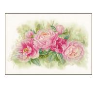 Lanarte Counted Cross Stitch Kit: Bouquet of Peonies, NA, 41 x 26cm