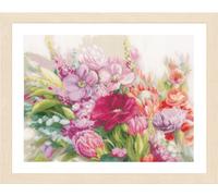 Lanarte Counted Cross Stitch Kit: Bright Florals: Evenweave